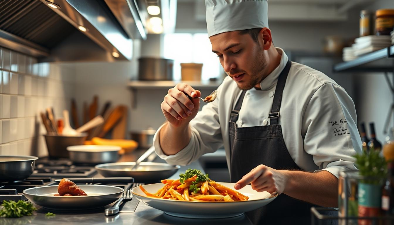 Home cook preparing ingredients in the kitchen